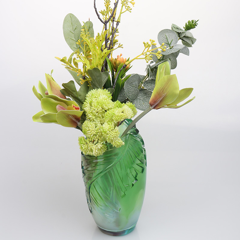 Glasvase Stue Blomsterarrangement Krystalglas Kunstnerisk vase Boligindretning Spisebordsprydning 