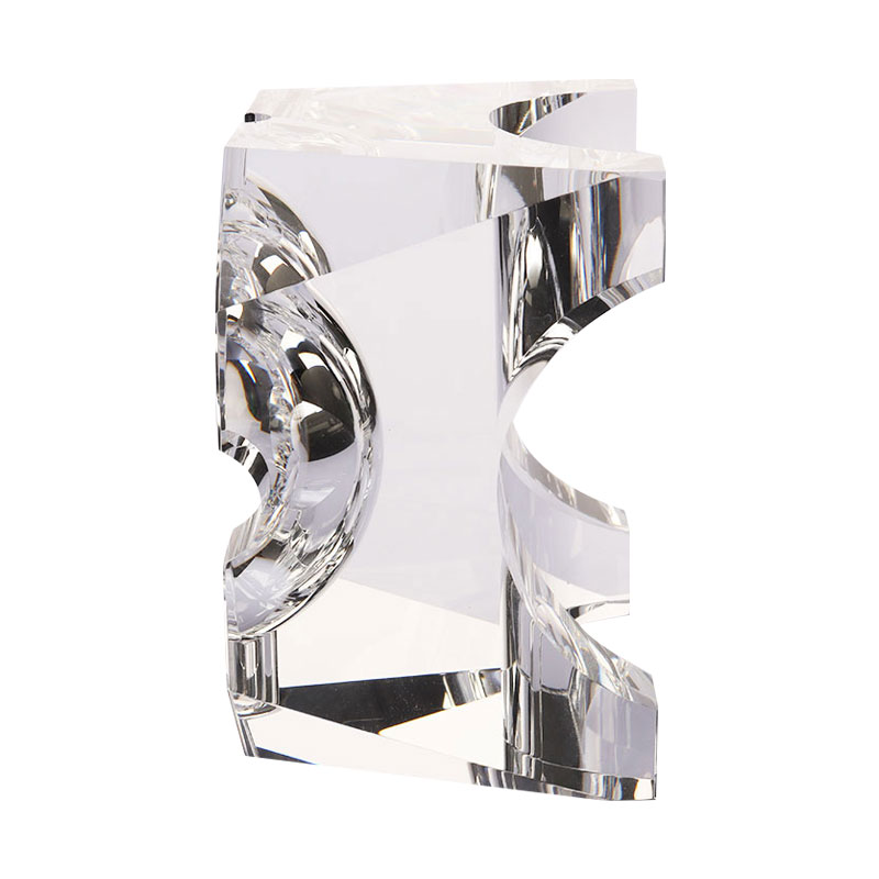 Enkelt geometrisk design gennemsigtigt glas krystal askebæger