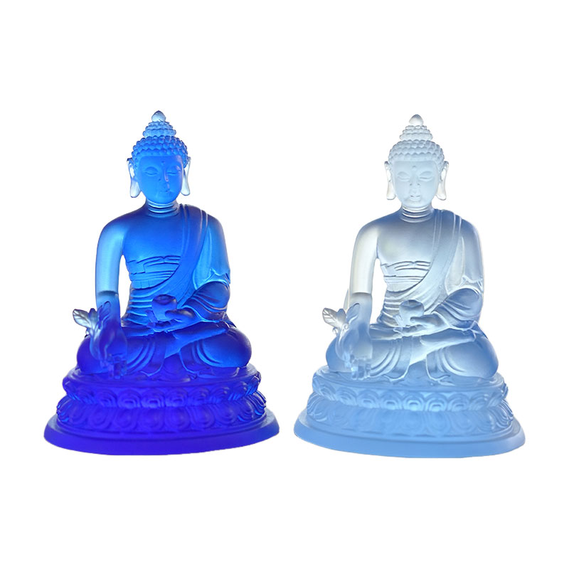 Farvet glasur Medicin Buddha statuer