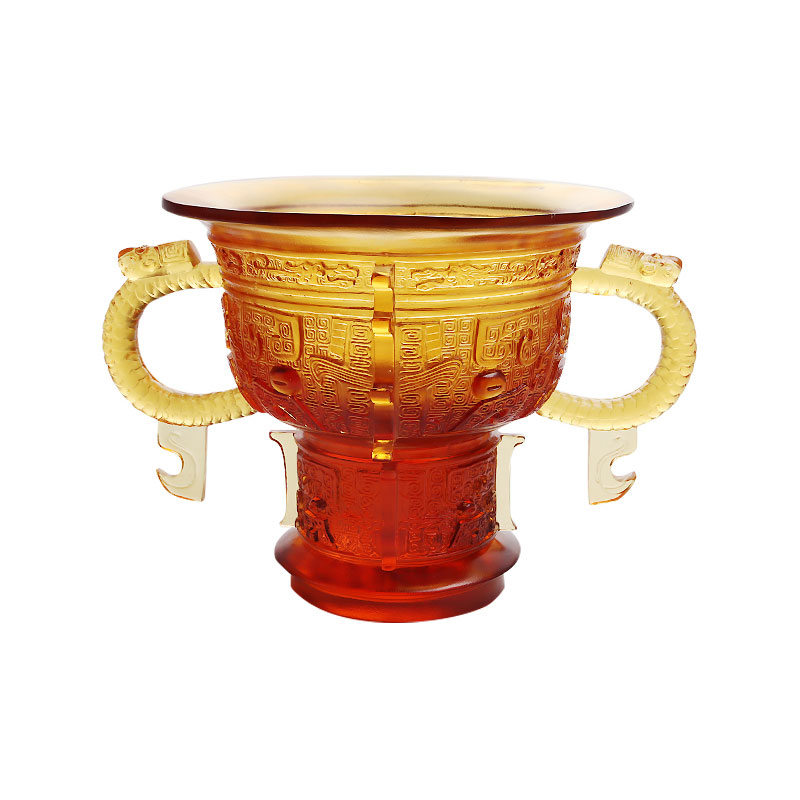 Kinesisk stativ med drageører håndtag og tornemønster