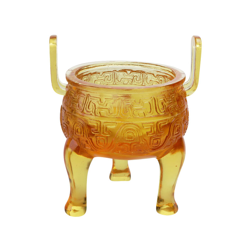 Gylden farvet glasur stativ ornamenter