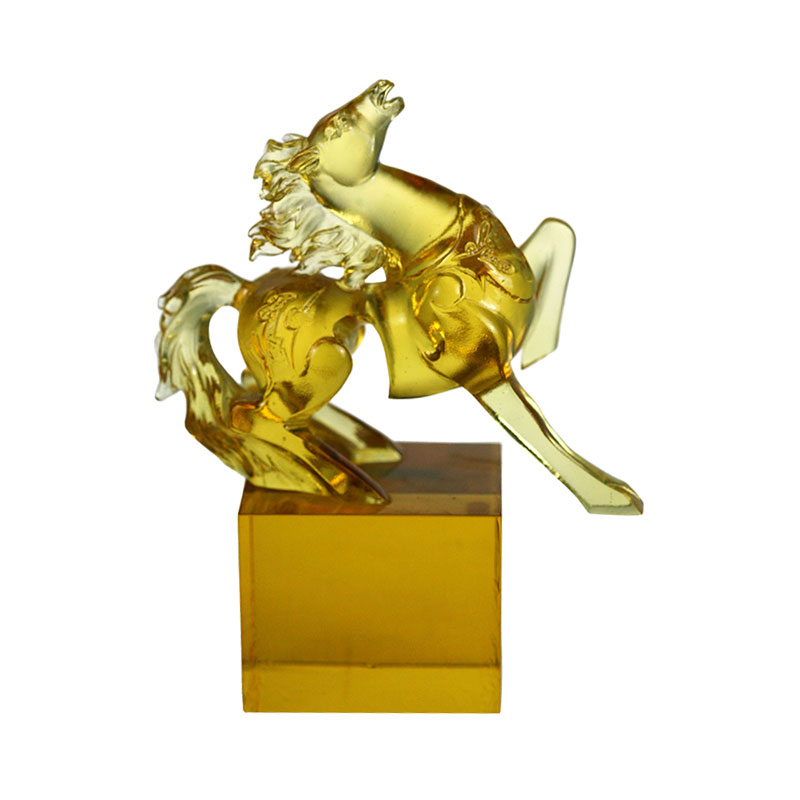 Golden Horse Krystal Glas Segl Ornament