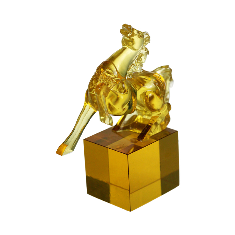 Golden Horse Krystal Glas Segl Ornament