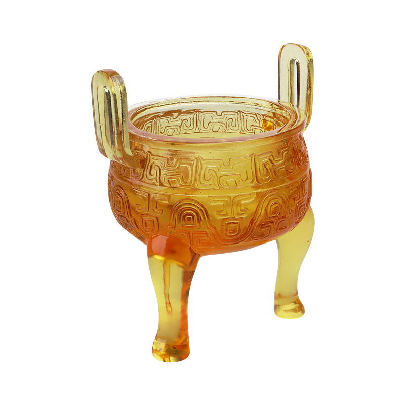 Gylden farvet glasur stativ ornamenter