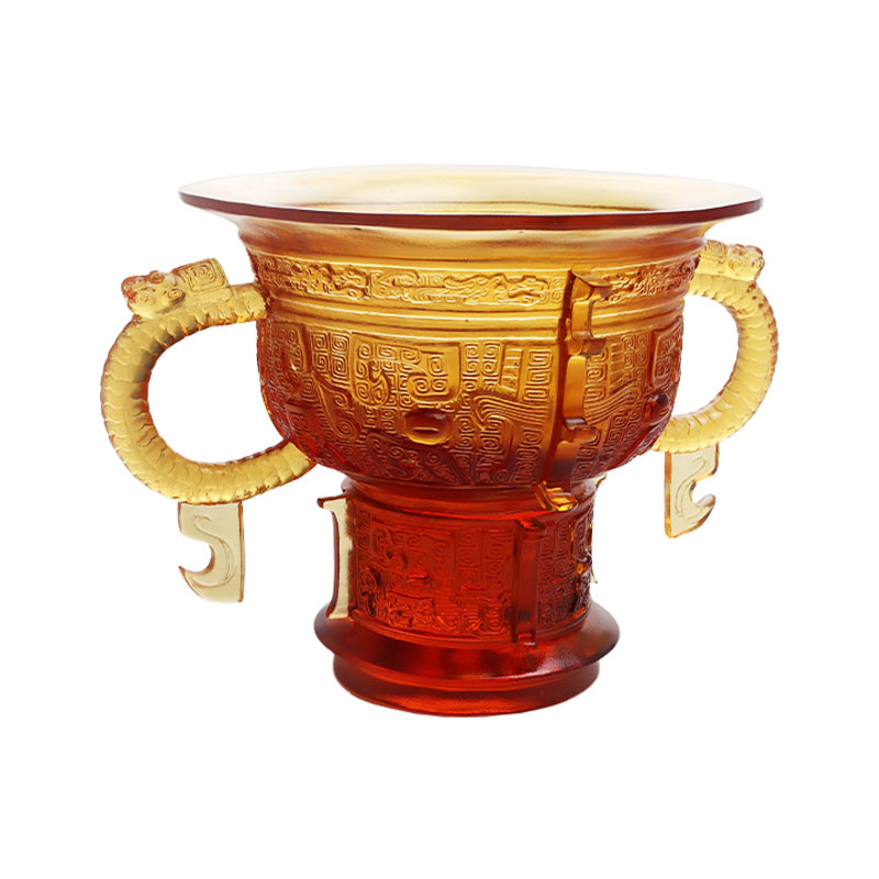 Kinesisk stativ med drageører håndtag og tornemønster