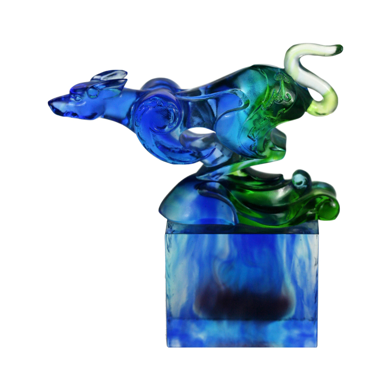 Blågrønt klassisk glas segl ornament