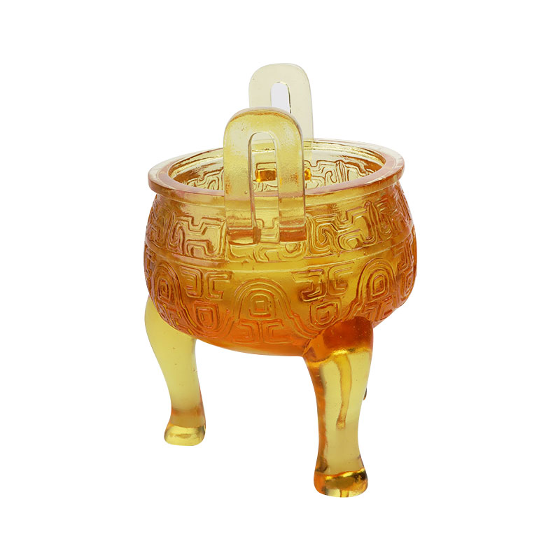 Gylden farvet glasur stativ ornamenter