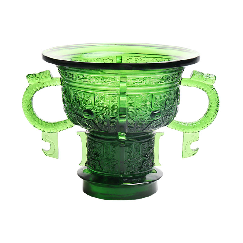 Kinesisk stativ med drageører håndtag og tornemønster