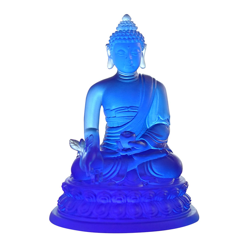 Farvet glasur Medicin Buddha statuer
