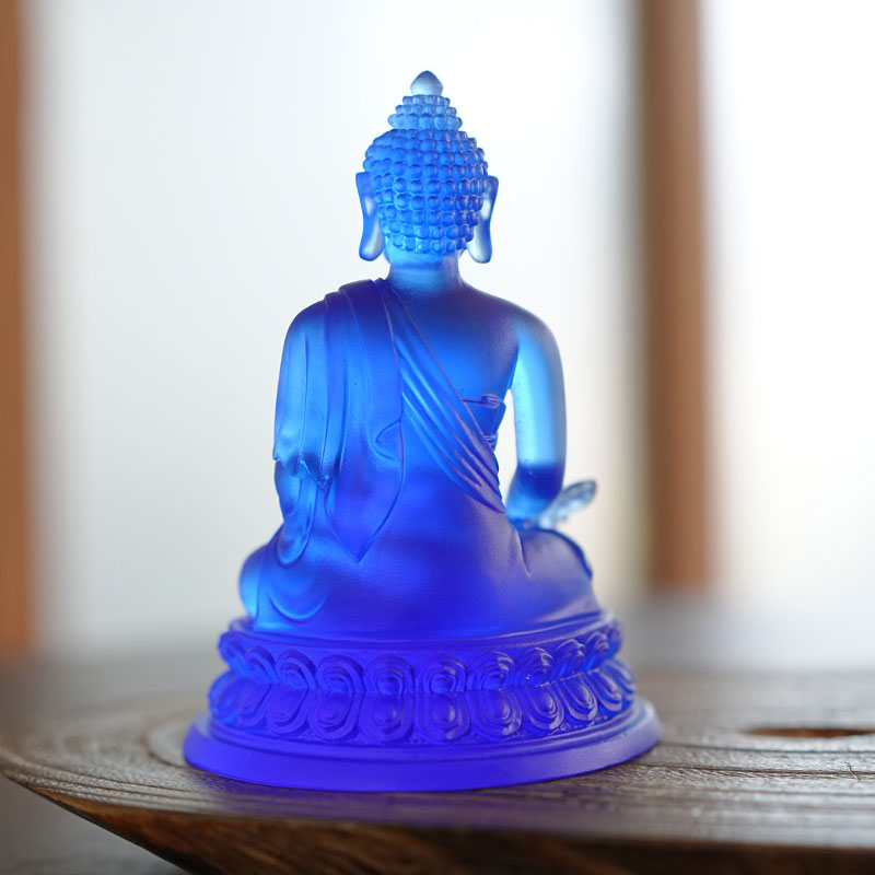 Farvet glasur Medicin Buddha statuer