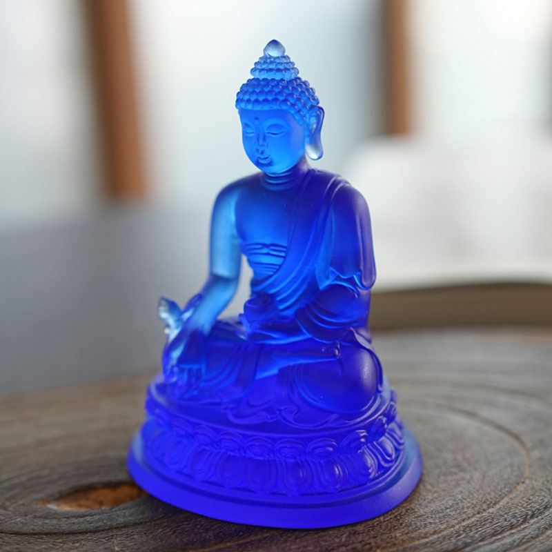 Farvet glasur Medicin Buddha statuer