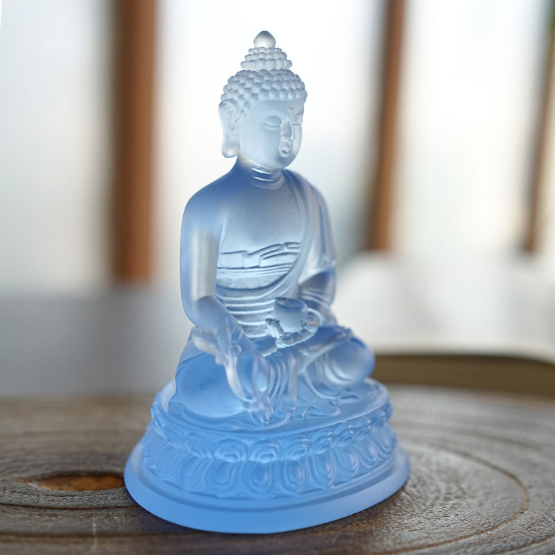 Farvet glasur Medicin Buddha statuer