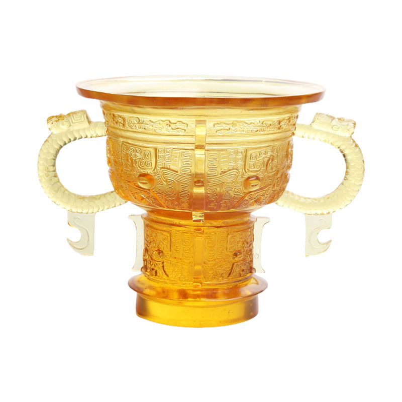 Kinesisk stativ med drageører håndtag og tornemønster