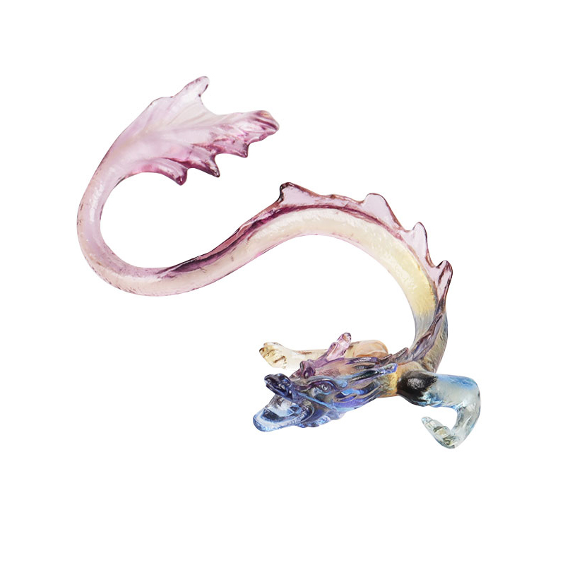 Golden Dragon Glas Røgelse Holder