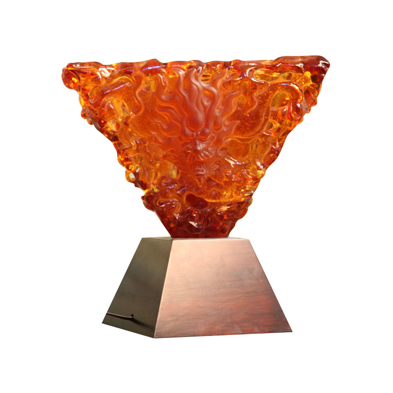 Orange glas dekorativ lampe skrivebordspynt