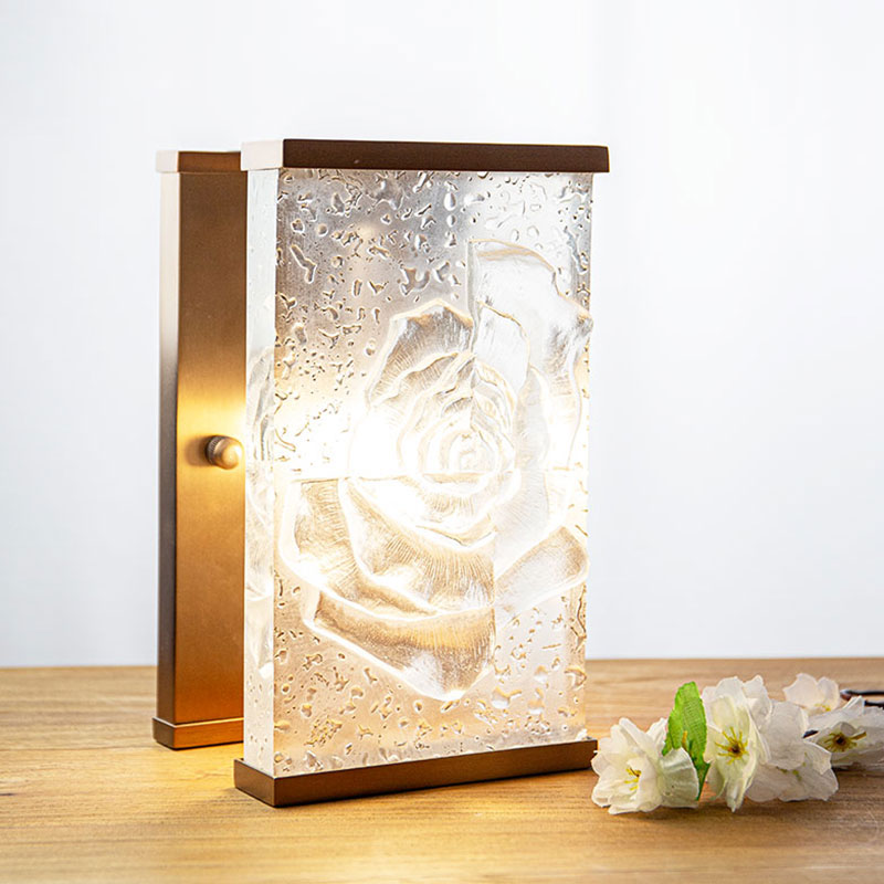 Rektangulært glaseret glas dekorative lampe ornamenter