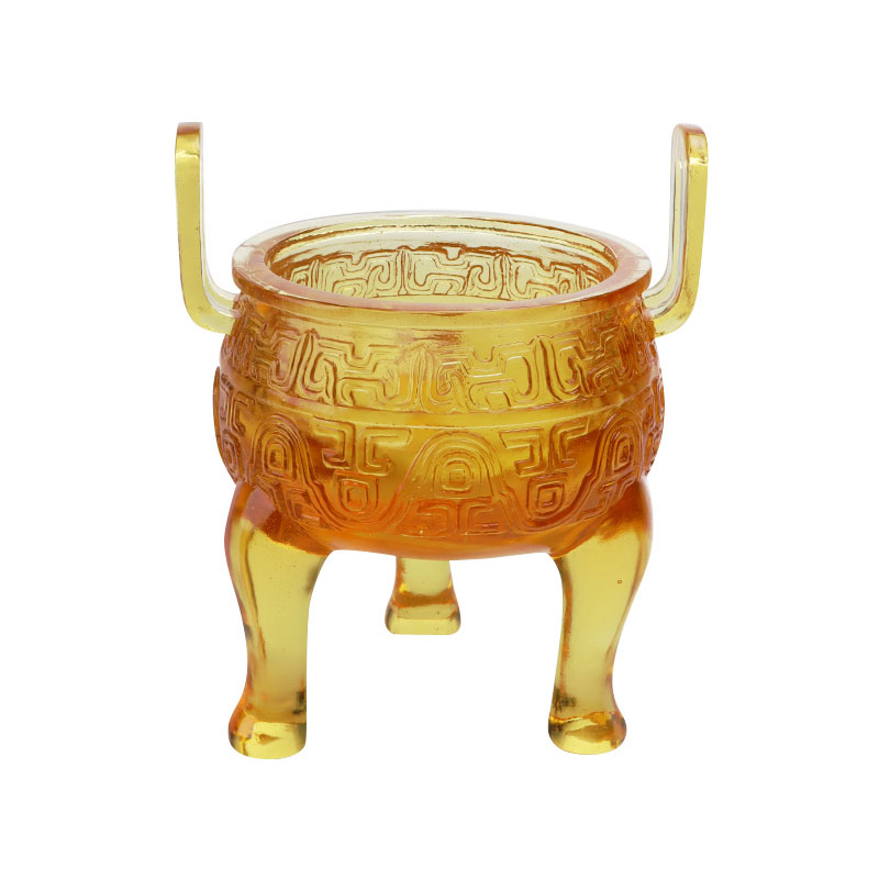 Gylden farvet glasur stativ ornamenter