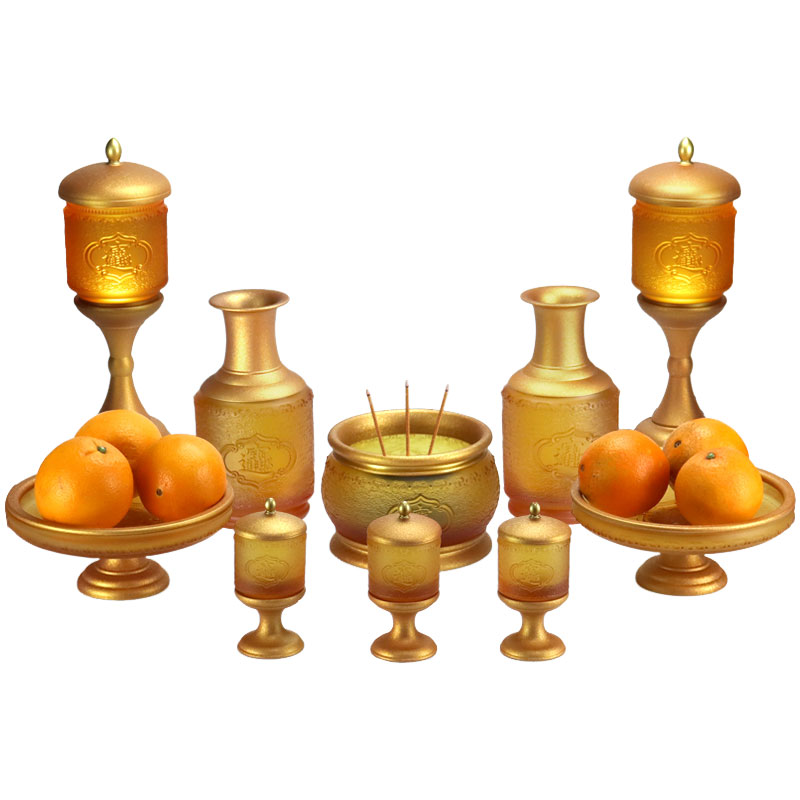 Glasoffer til det buddhistiske tempel for at bringe rigdom og skatte