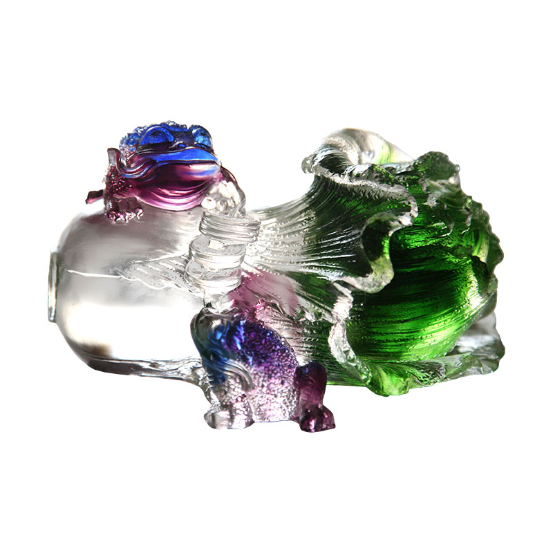 Krystalglas Golden tudse Skulptur Ornamenter