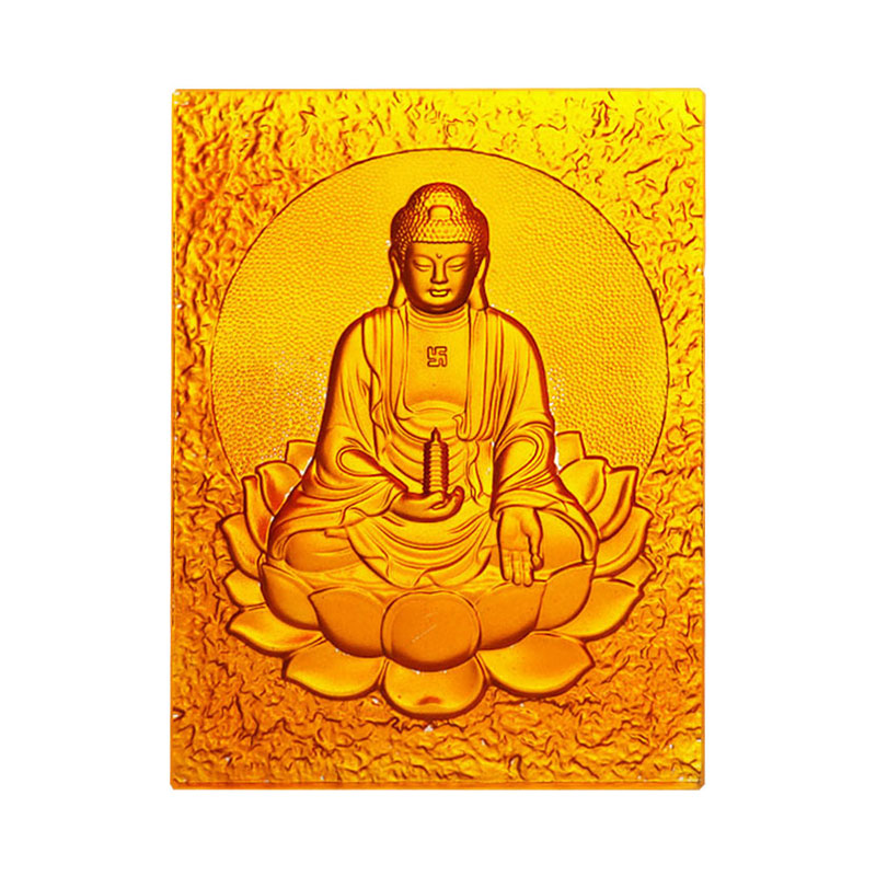 Orientalsk medicin Buddha gylden krystalglas mursten