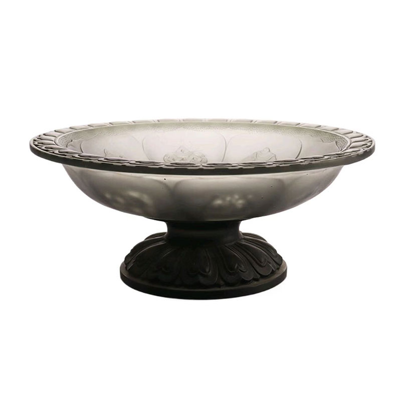 Grå farvet glasur frugtskål