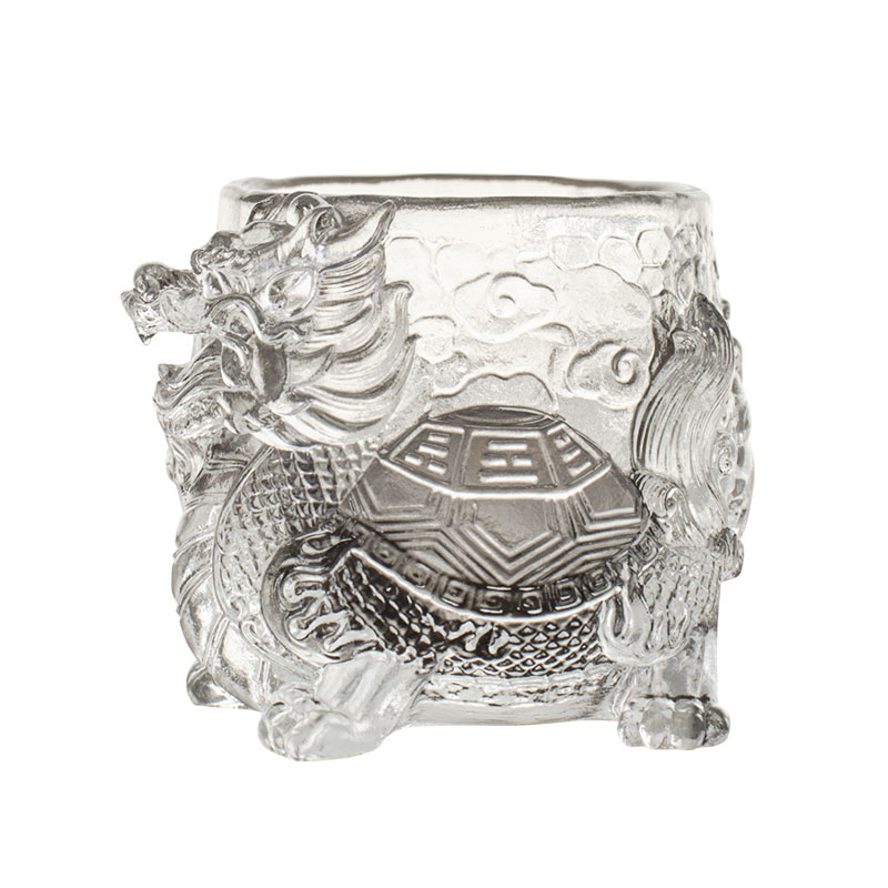 Antik Dragon relief glas vin kop te kop