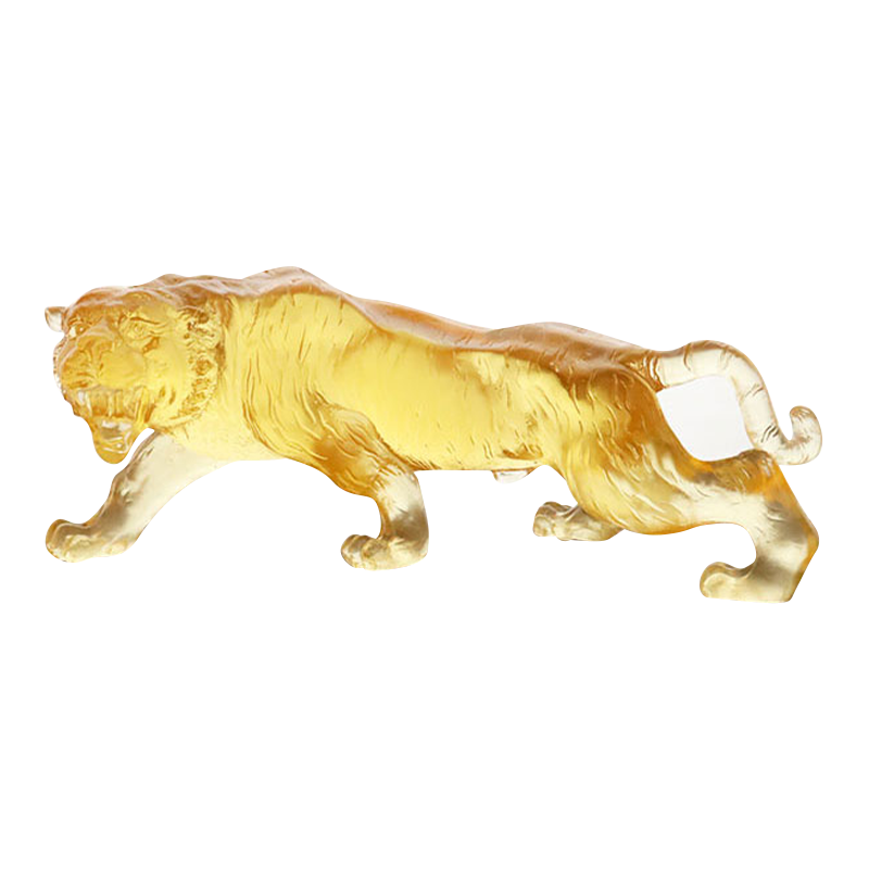 Gylden farvet glasur tiger ornamenter