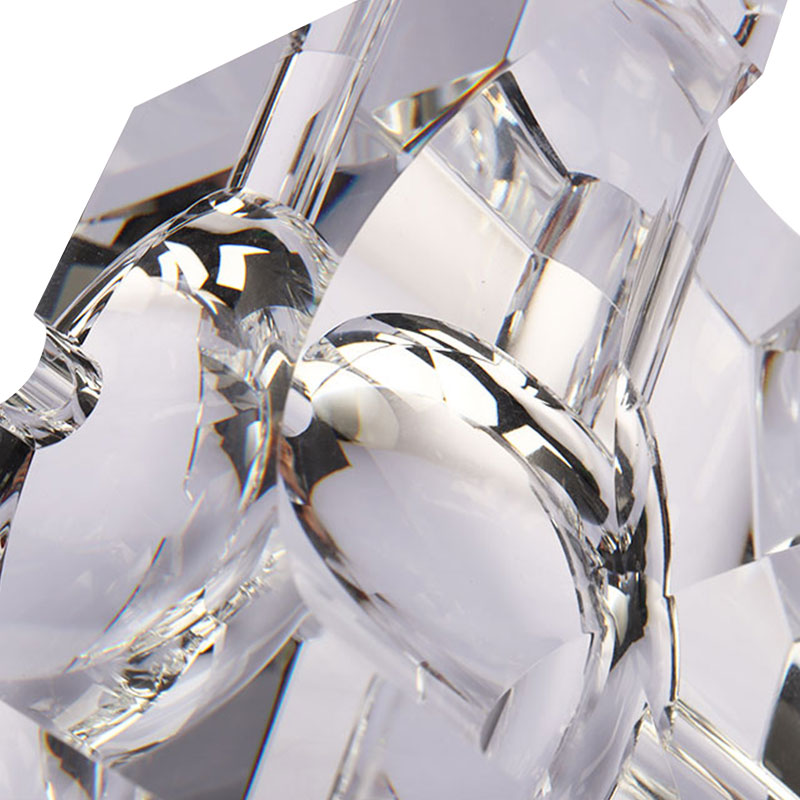 Enkelt geometrisk design gennemsigtigt glas krystal askebæger