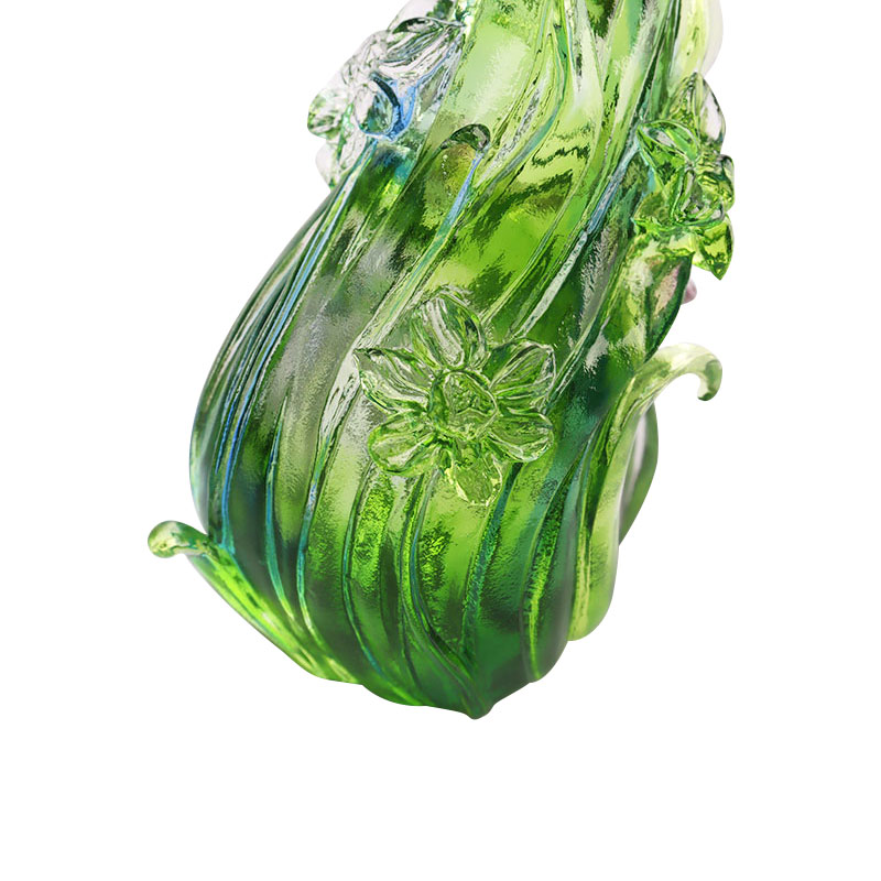 Krystalglas lysestage i lotus form