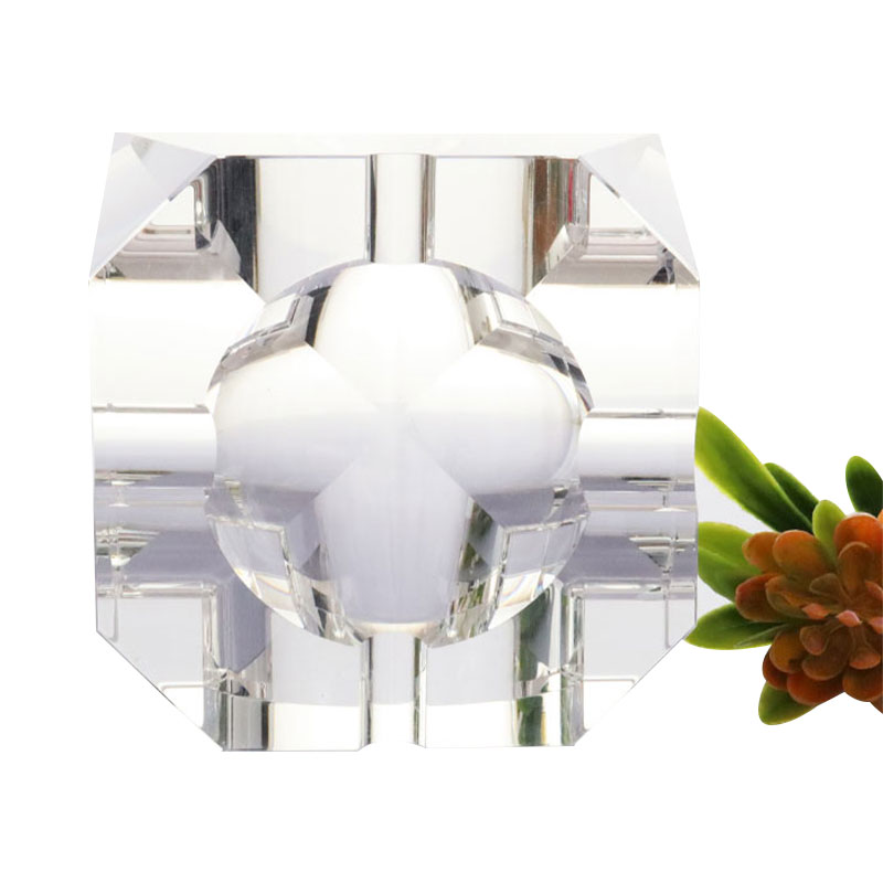 Enkelt geometrisk design gennemsigtigt glas krystal askebæger