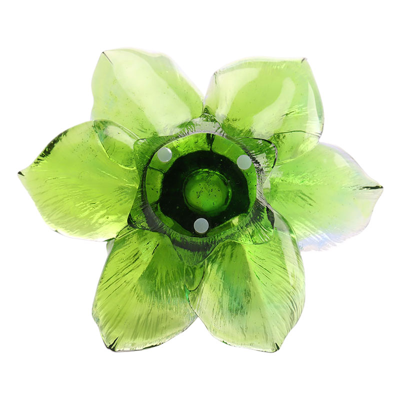 Kronbladformet lysestage af glas