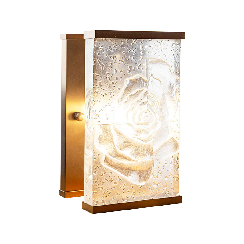 Rektangulært glaseret glas dekorative lampe ornamenter