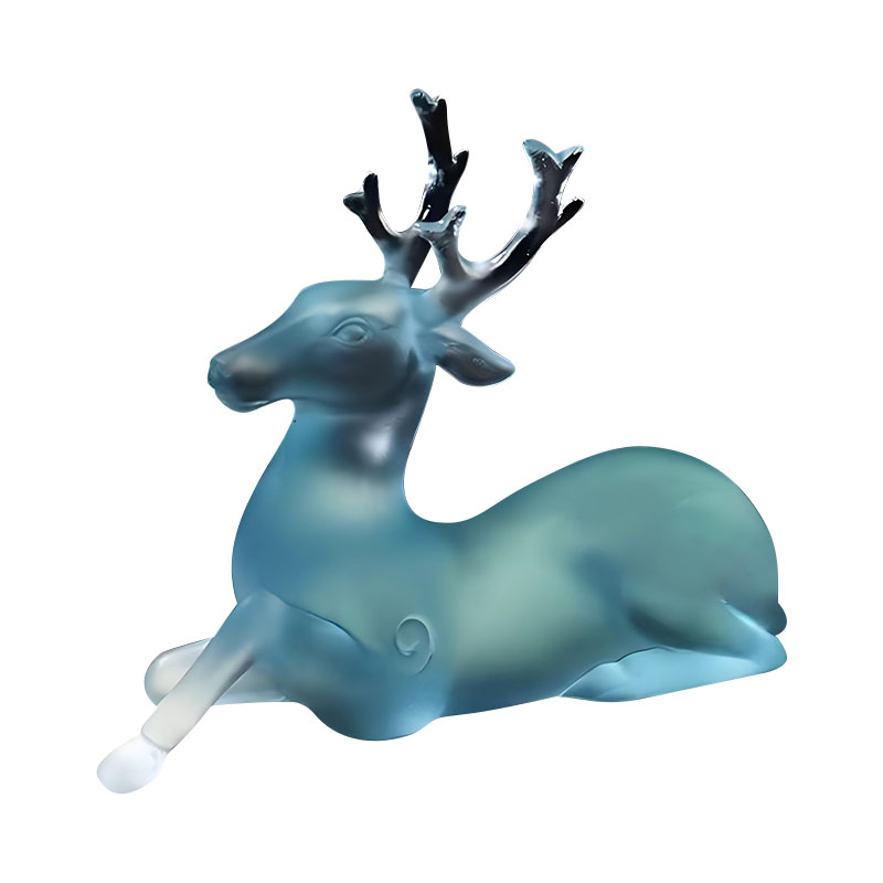 Hjorteformet børsteholder i blåt glas