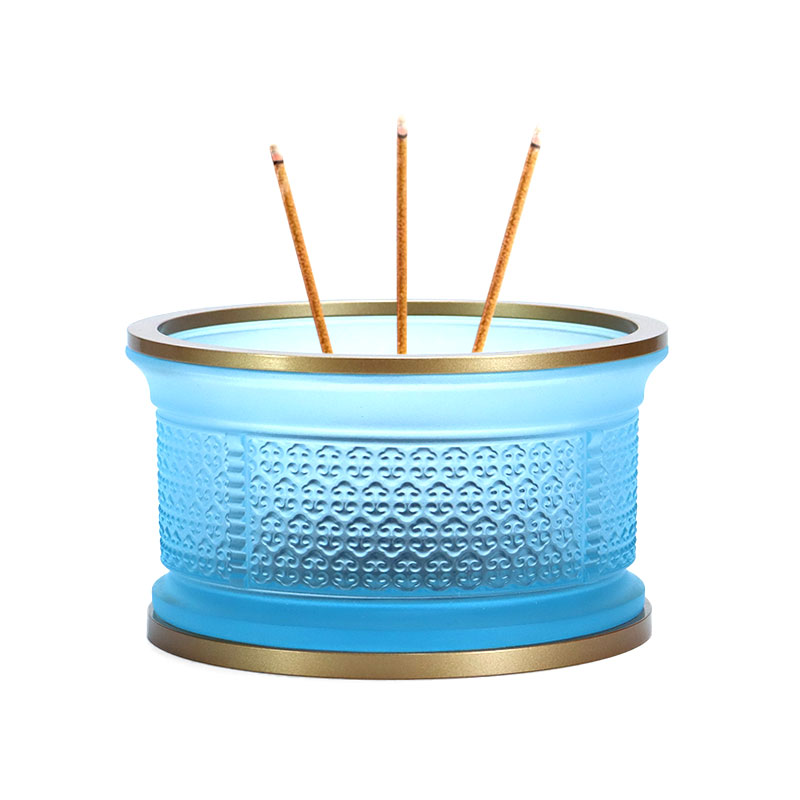 Lyseblå Ruyi-serie Buddhistiske alteroffersæt af glas