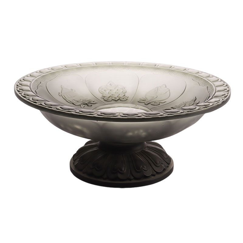 Grå farvet glasur frugtskål