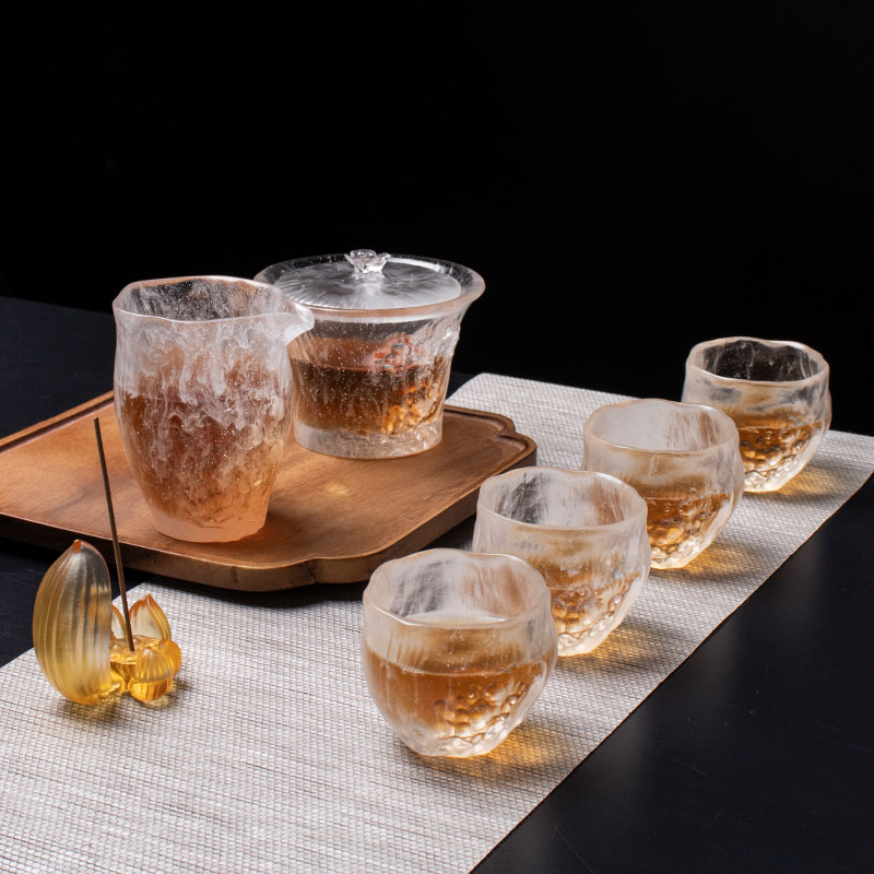 Klare tekopper sæt med låg