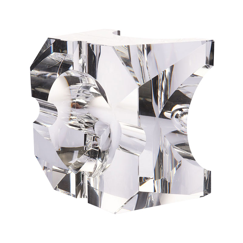 Enkelt geometrisk design gennemsigtigt glas krystal askebæger