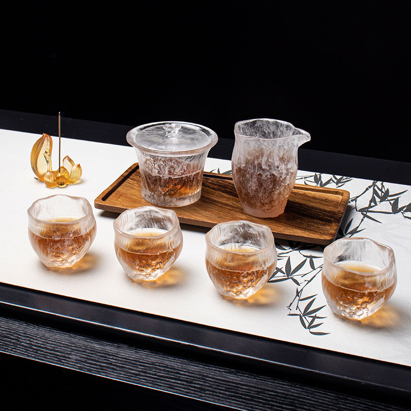 Klare tekopper sæt med låg