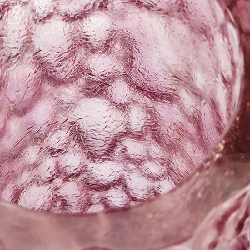 Pebble tekstur lilla pink glasvase