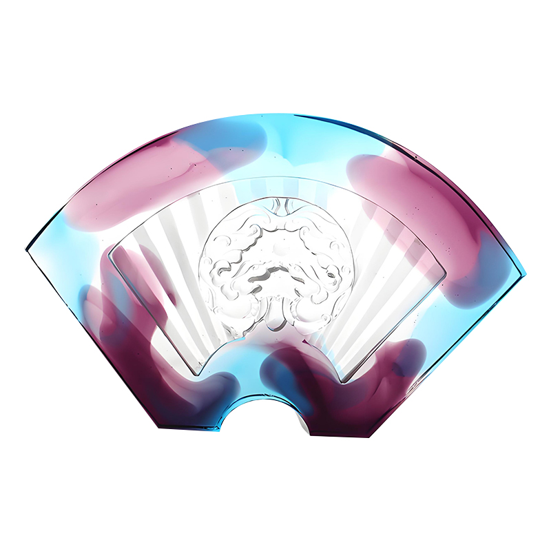 Kinesiske vifteformede ornamenter af glaseret glas