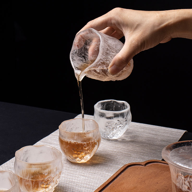 Klare tekopper sæt med låg