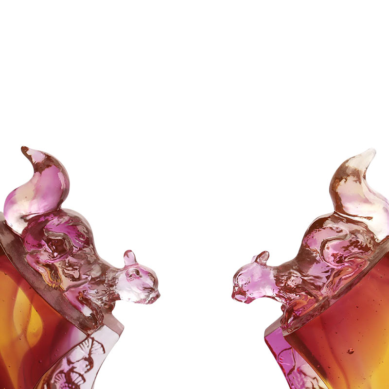 Lilla farvet glasur lysestage