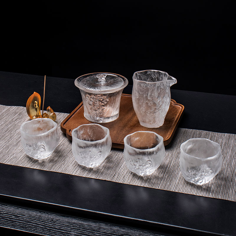 Klare tekopper sæt med låg