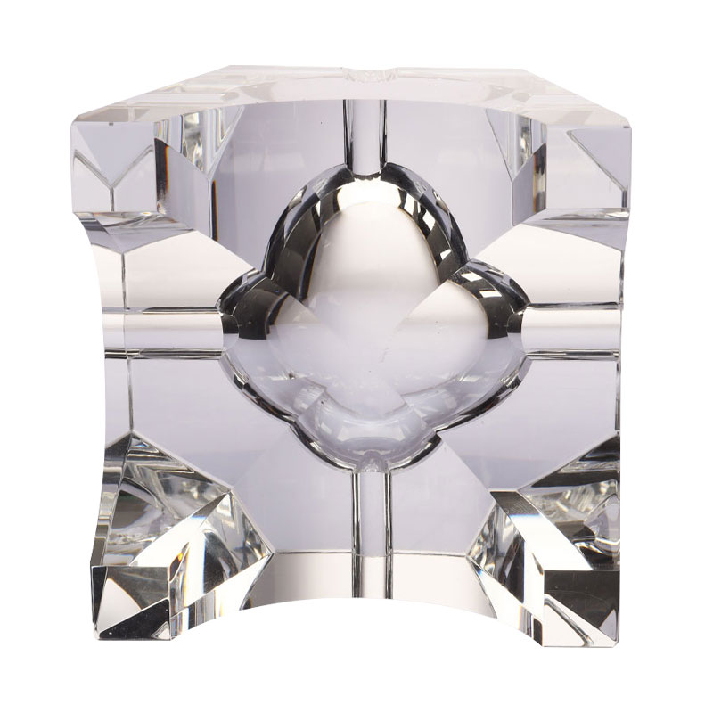 Enkelt geometrisk design gennemsigtigt glas krystal askebæger