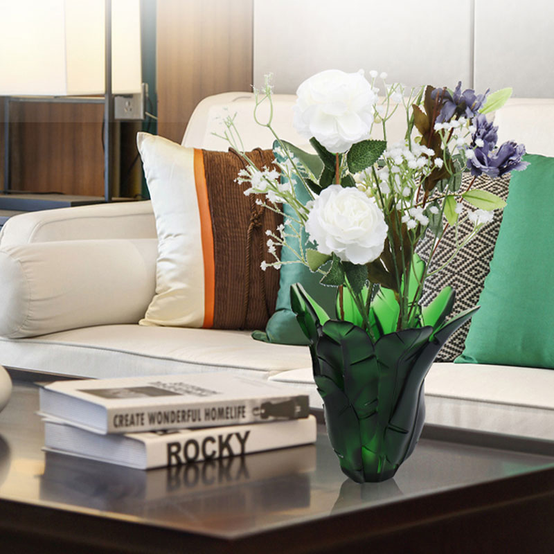 Boligindretning Grøn Bananblad Glasvase