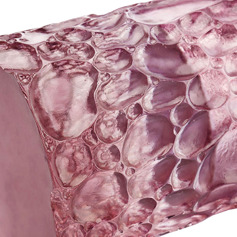 Pebble tekstur lilla pink glasvase