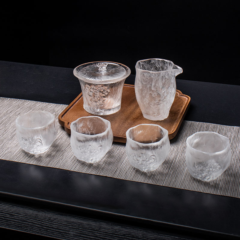 Klare tekopper sæt med låg