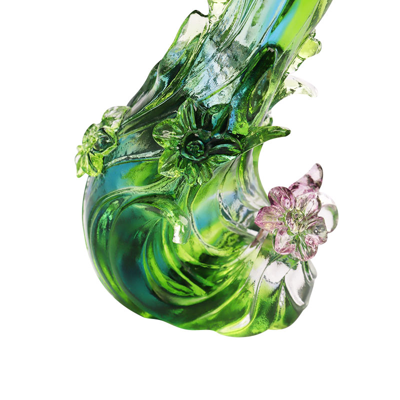 Krystalglas lysestage i lotus form