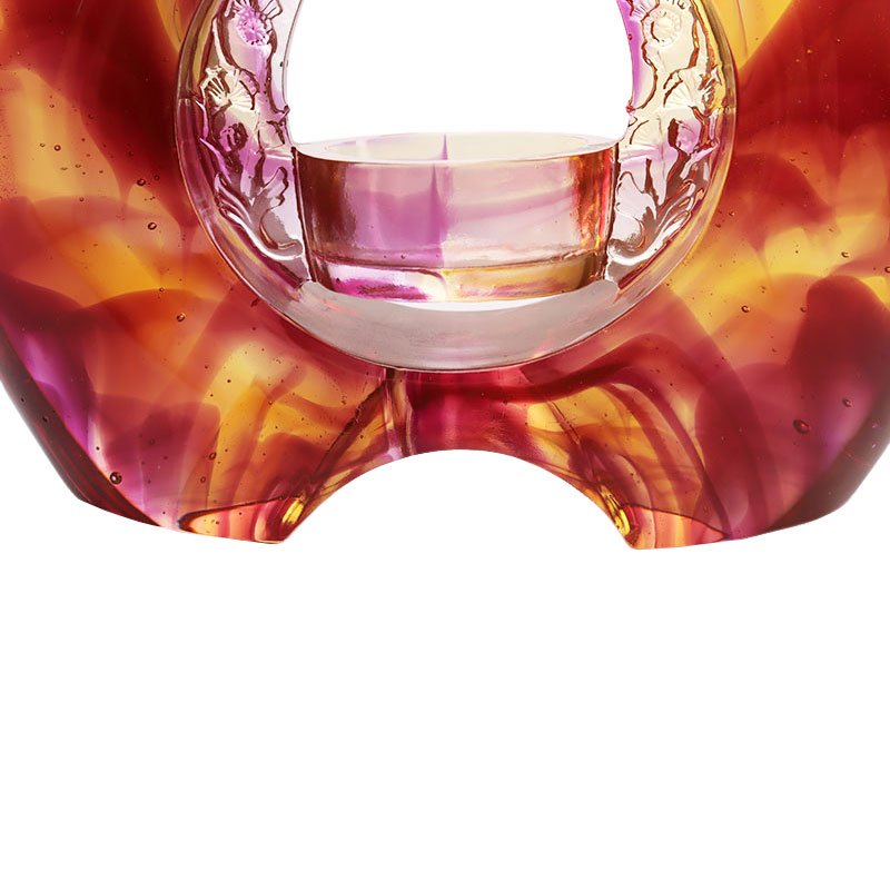 Lilla farvet glasur lysestage