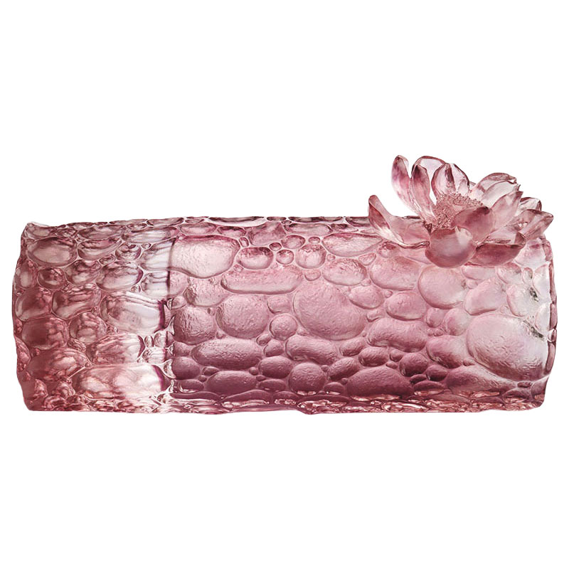 Pebble tekstur lilla pink glasvase